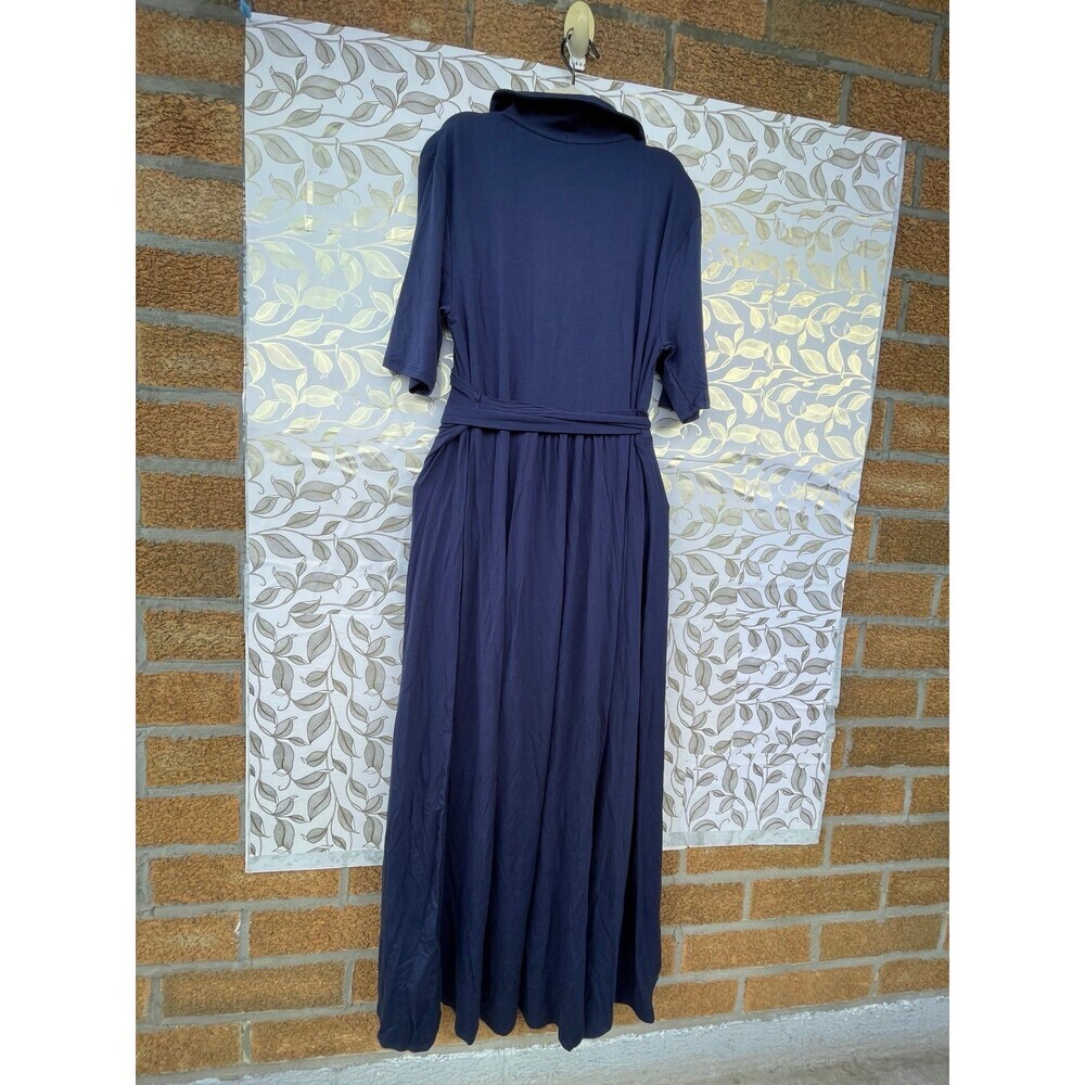 Quince Blue Tencel Lyocell Wrap Maxi Dress XL | Minimalist Quiet Luxury NWT - Picture 10 of 12